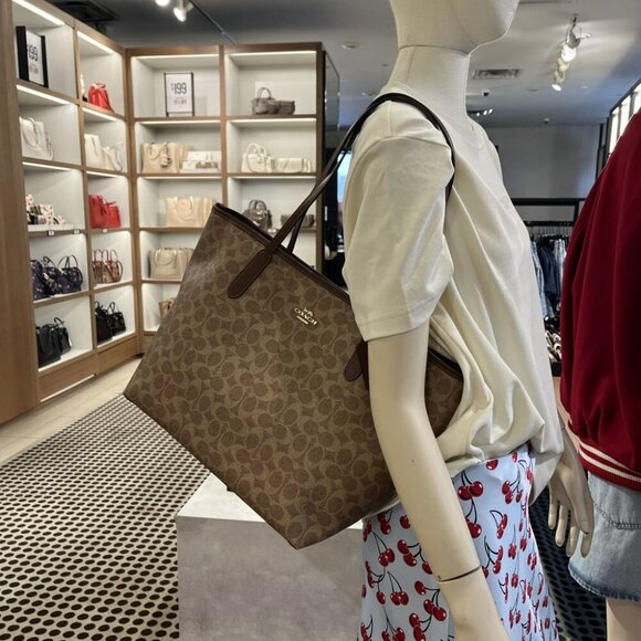 NWT COACH CITY TOTE BAG IN SIGNATURE CANVAS CV976 IMXHE - Picture 3 of 13
